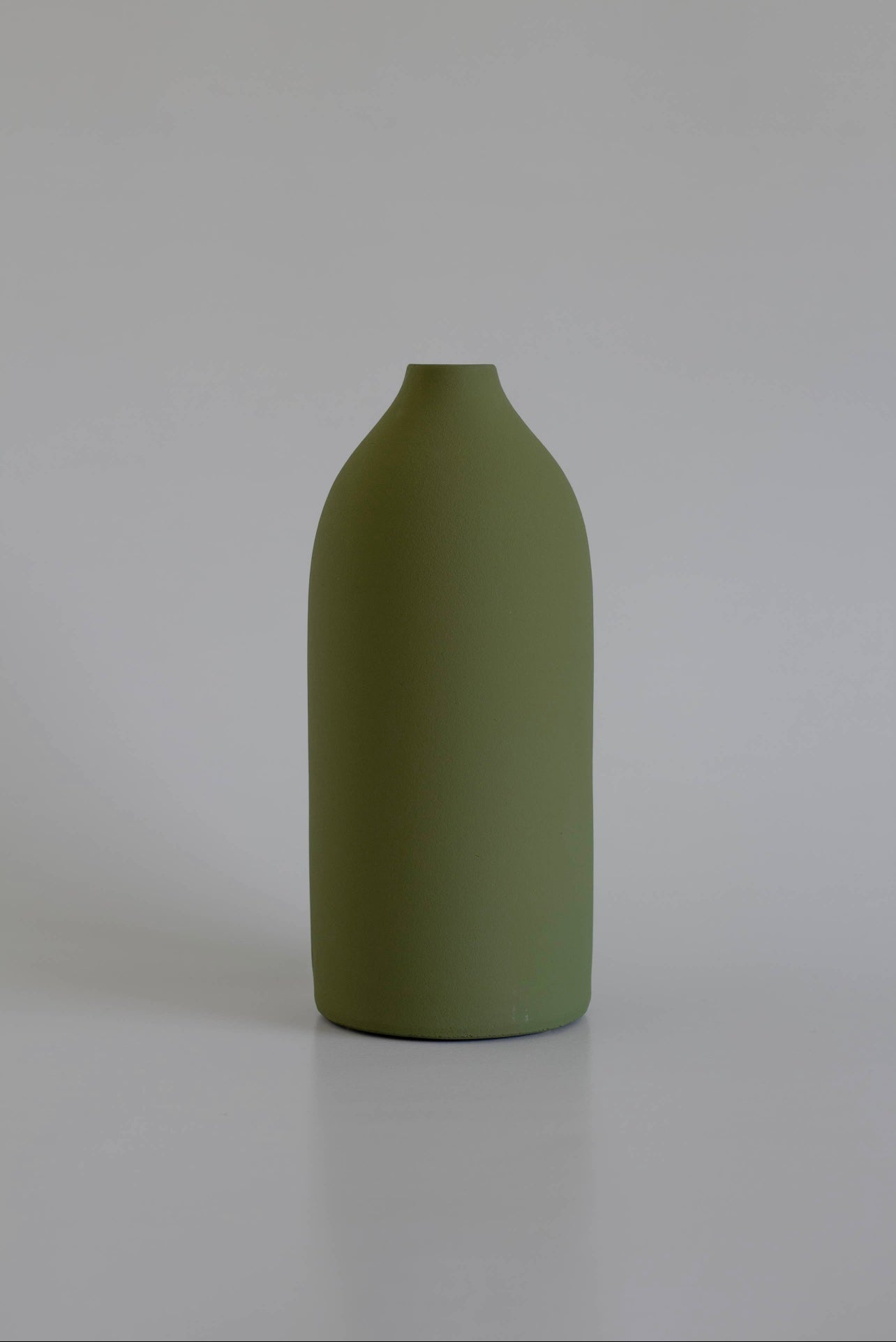 Island Collection Narrow Top Olive Green Vase