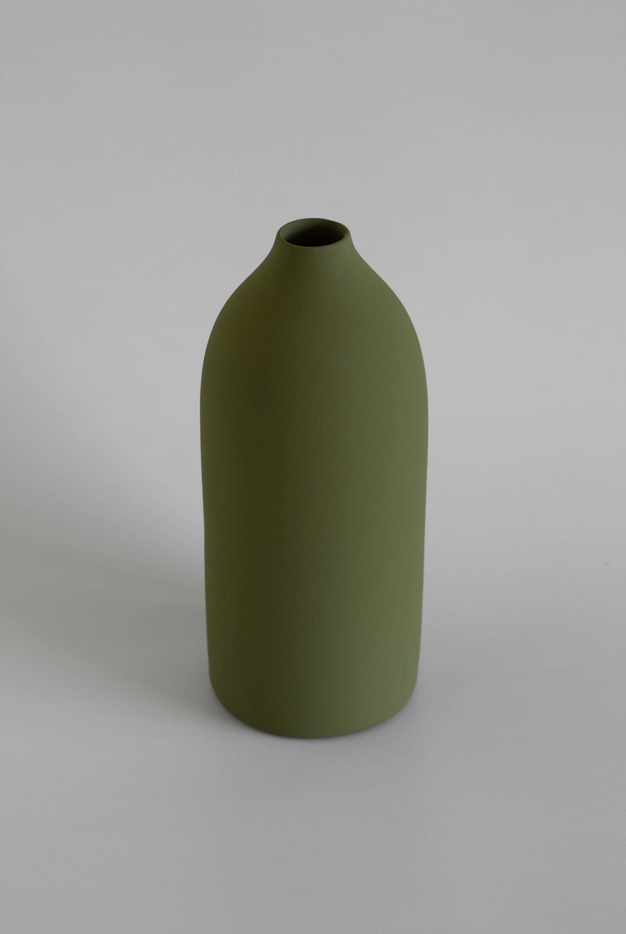 Island Collection Narrow Top Olive Green Vase