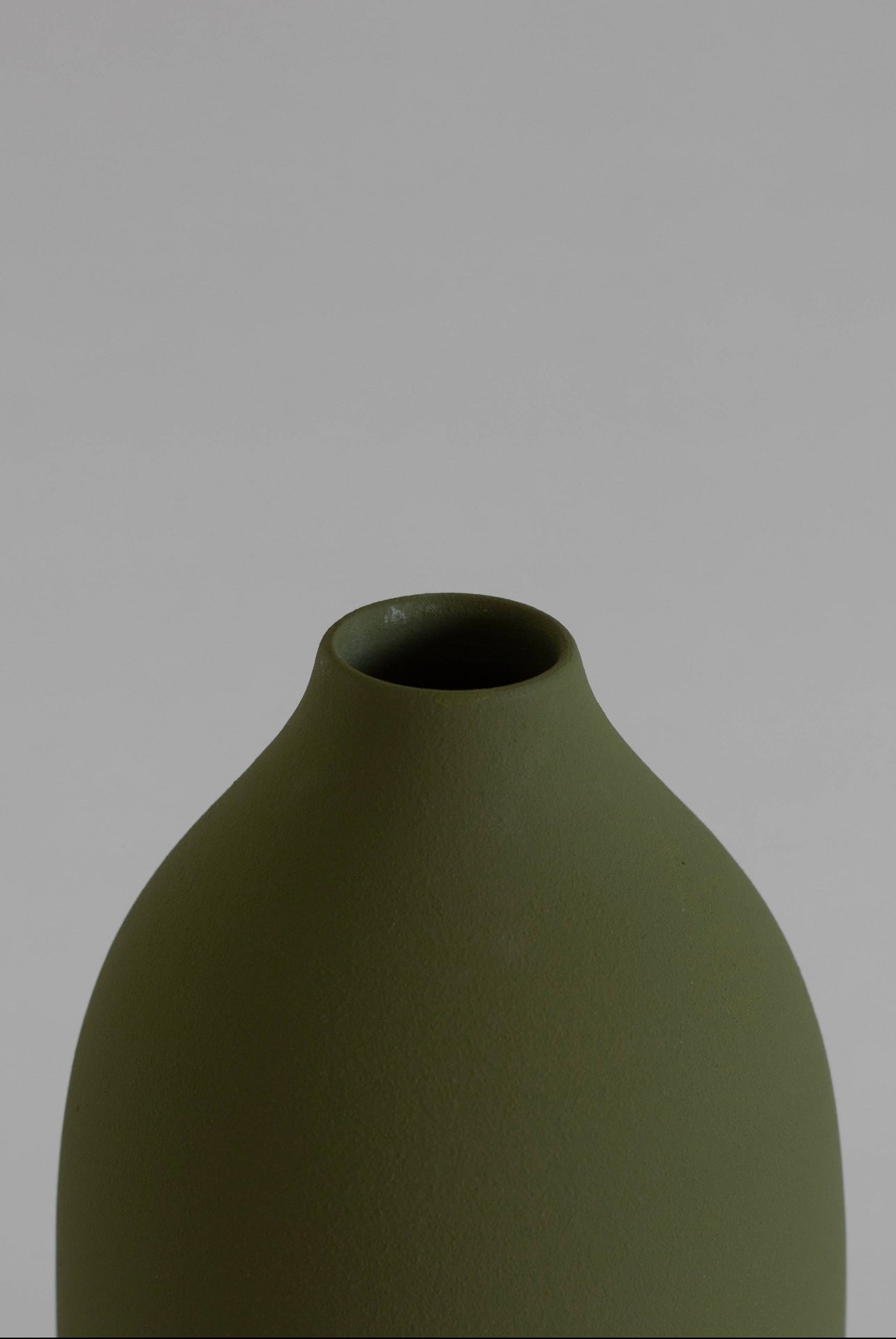 Island Collection Narrow Top Olive Green Vase